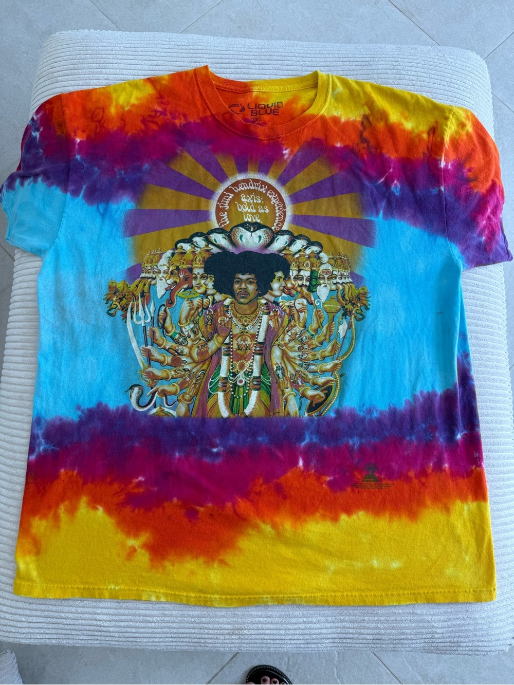 Liquid Blue Jimi Hendrix Orange-Purple Tie-Dye Tee